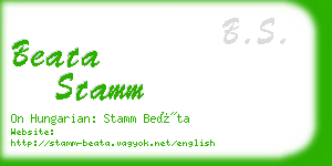 beata stamm business card